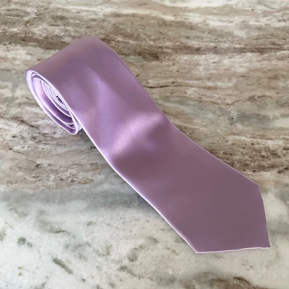 100% Silk Lilac Purple Dress Tie  - Formal Homecoming Wedding Guest